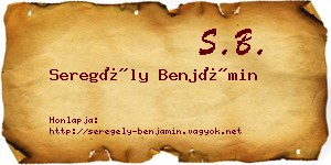 Seregély Benjámin névjegykártya