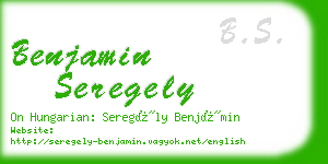 benjamin seregely business card